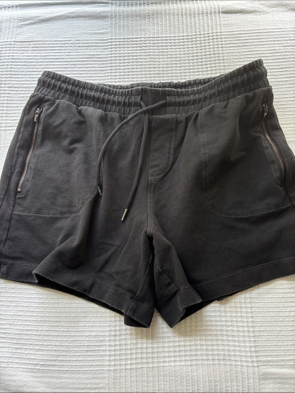 Athletic Works Black Zip-Pocket Drawstring Athletic Shorts